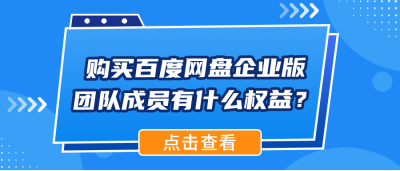 购买百度网盘企业版，团队成员有什么权益？购买立即生效吗？